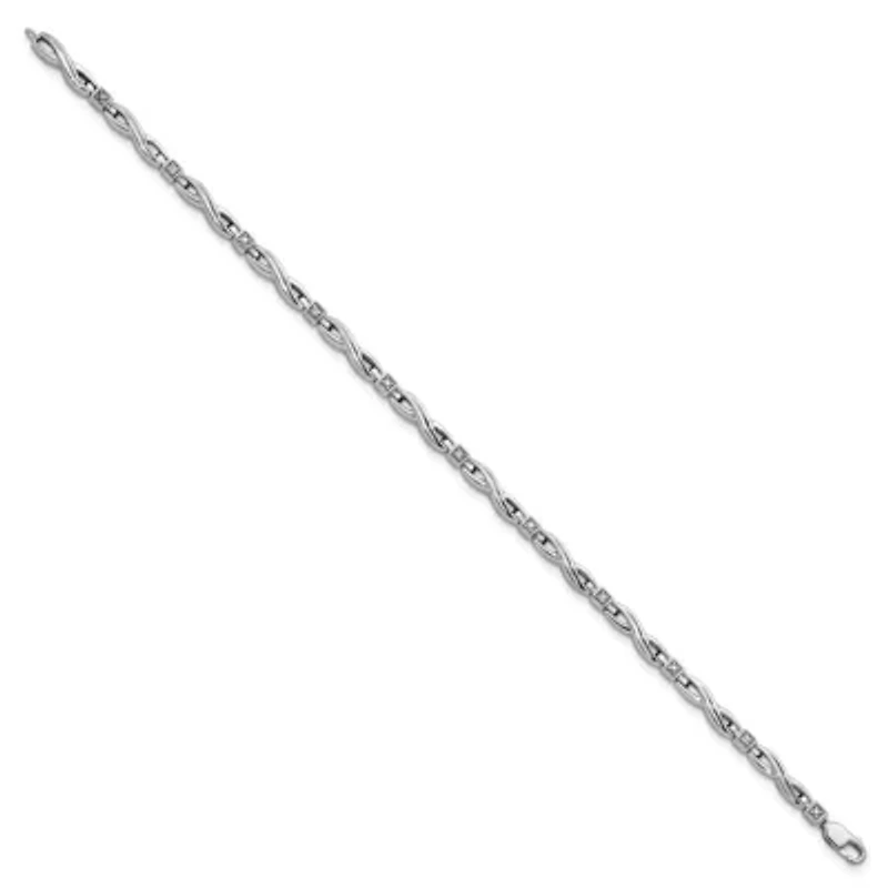 0.05 ct. t.w. Diamond Bracelet in Rhodium-plated Sterling Silver