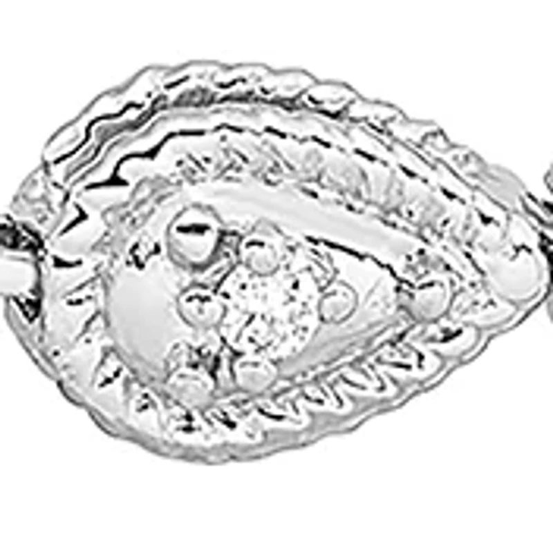 1/4 ct. t.w. Diamond Teardrop Link Bracelet in Rhodium Plated Sterling Silver