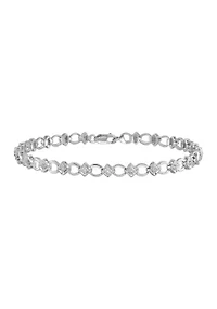 1/6 ct. t.w. Diamond Bracelet in Rhodium Plated Sterling Silver