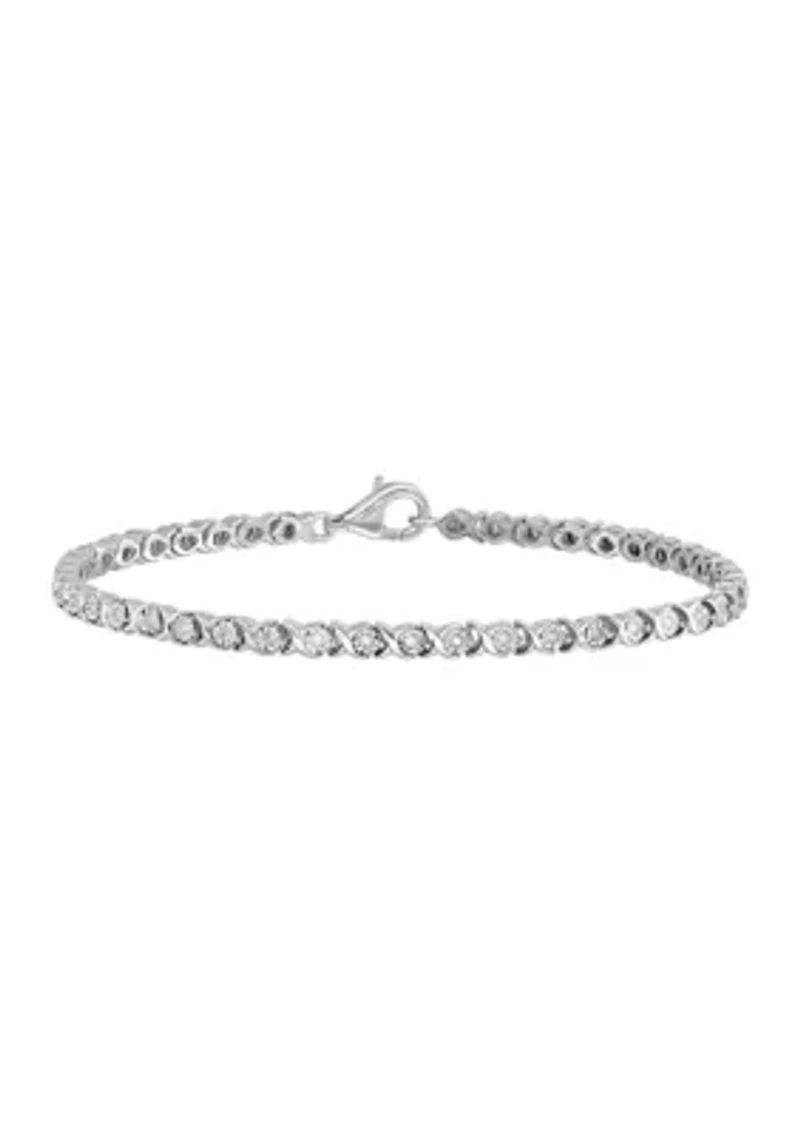 1/4 ct. t.w. Diamond Tennis Bracelet in Rhodium-plated Sterling Silver