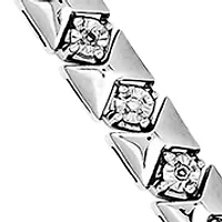 1/8 ct. t.w. Diamond Bracelet in Rhodium Plated Sterling Silver
