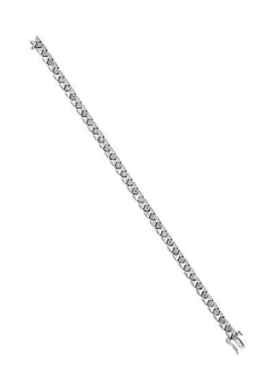 1/8 ct. t.w. Diamond Bracelet in Rhodium Plated Sterling Silver
