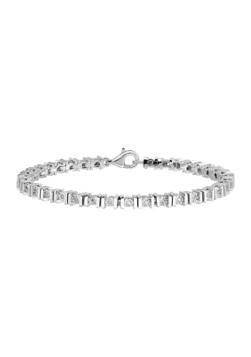 1/ ct. t.w. Diamond Tennis Bracelet in Rhodium Plated Sterling Silver