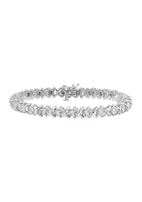 1/2 ct. t.w. Diamond Bracelet in Rhodium Plated Sterling Silver