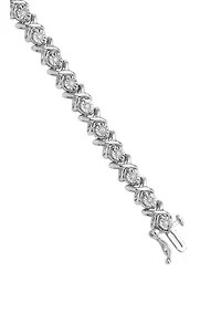 1/2 ct. t.w. Diamond Bracelet in Rhodium Plated Sterling Silver