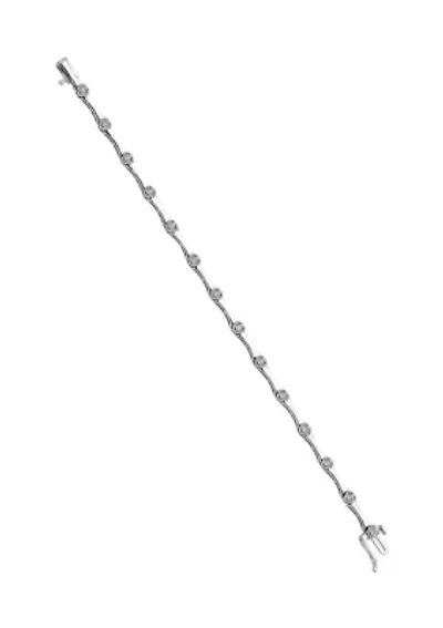1/10 ct. t.w. Diamond Bracelet in Rhodium-plated Sterling Silver