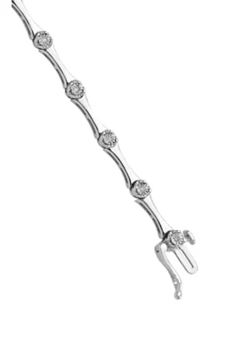 1/10 ct. t.w. Diamond Bracelet in Rhodium-plated Sterling Silver