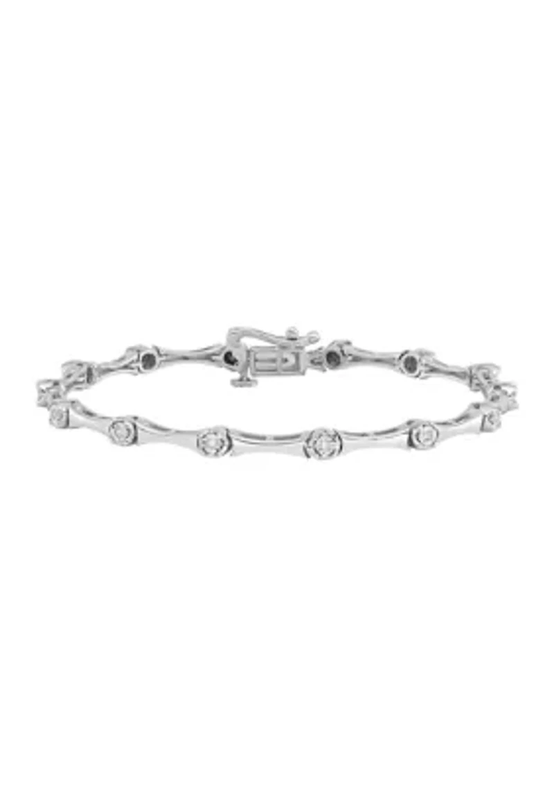 1/10 ct. t.w. Diamond Bracelet in Rhodium-plated Sterling Silver