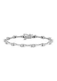 1/10 ct. t.w. Diamond Bracelet in Rhodium-plated Sterling Silver