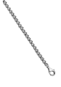 1/4 ct. t.w. Diamond Tennis Bracelet in Rhodium Plated Sterling Silver