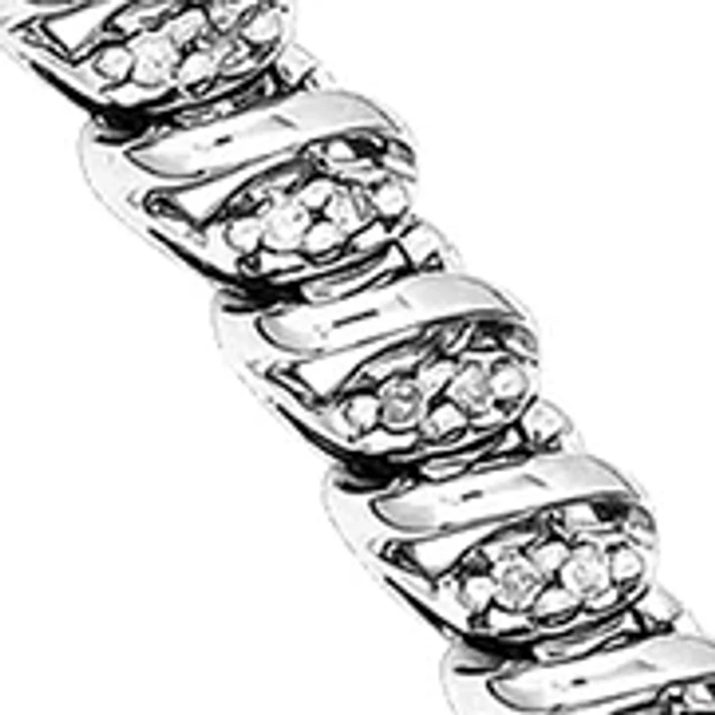 1/2 ct. t.w. Diamond Bracelet in Rhodium Plated Sterling Silver