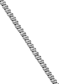 1/2 ct. t.w. Diamond Bracelet in Rhodium Plated Sterling Silver
