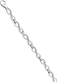 1/ ct. t.w. Diamond Bracelet in Rhodium Plated Sterling Silver