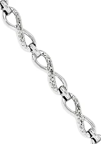 1/ ct. t.w. Diamond Bracelet in Rhodium Plated Sterling Silver
