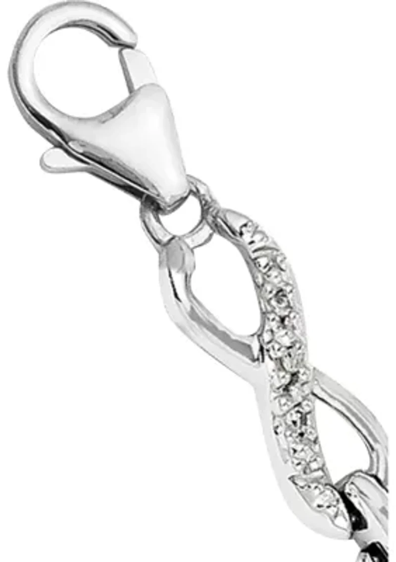 1/ ct. t.w. Diamond Bracelet in Rhodium Plated Sterling Silver