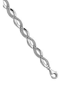 1/4 ct. t.w. Diamond Bracelet in Rhodium Plated Sterling Silver