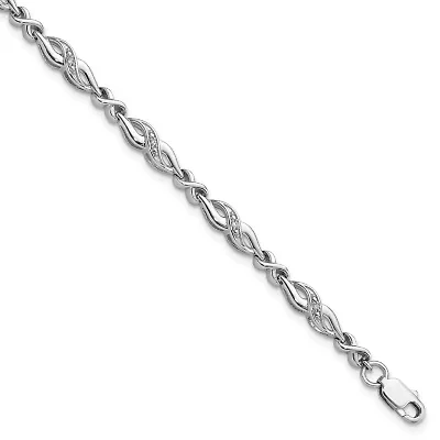 0.045 ct. t.w. Diamond Bracelet in Rhodium-plated Sterling Silver