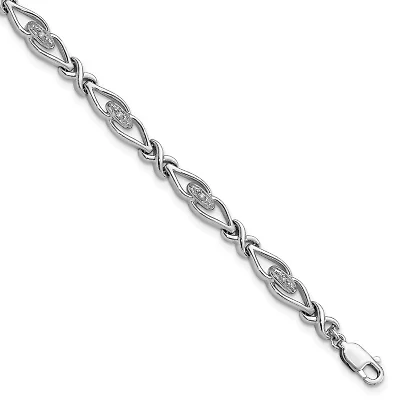 0.05 ct. t.w. Diamond Bracelet in Rhodium-plated Sterling Silver