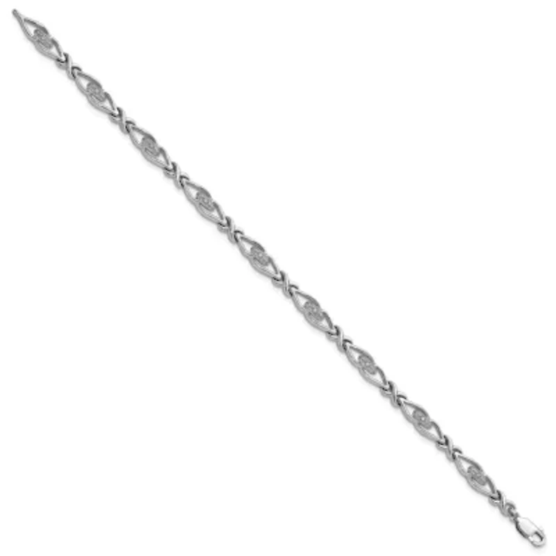 0.05 ct. t.w. Diamond Bracelet in Rhodium-plated Sterling Silver