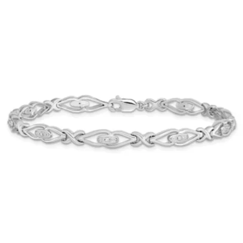 0.05 ct. t.w. Diamond Bracelet in Rhodium-plated Sterling Silver