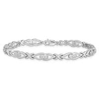 0.05 ct. t.w. Diamond Bracelet in Rhodium-plated Sterling Silver