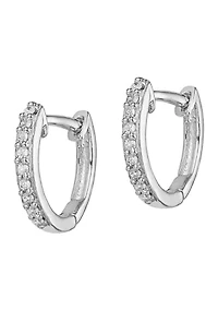 1/10 ct. t.w. Diamond Huggie Earrings in Rhodium-plated Sterling Silver