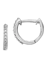 1/10 ct. t.w. Diamond Huggie Earrings in Rhodium-plated Sterling Silver