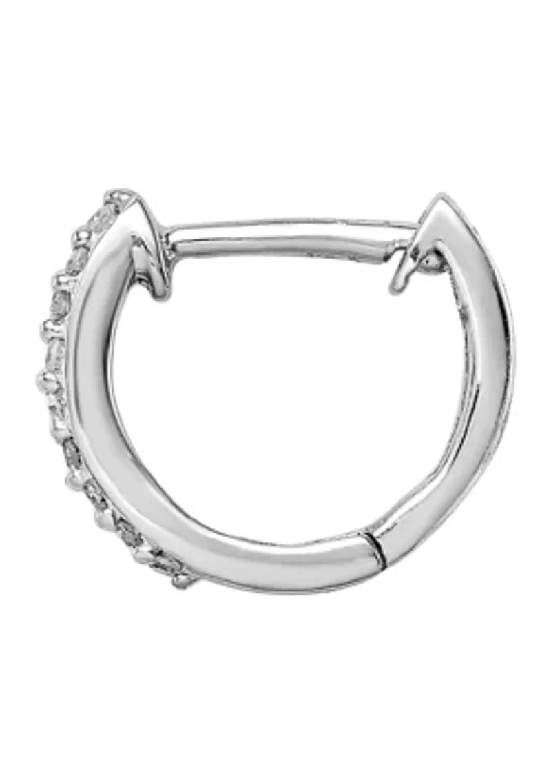 1/10 ct. t.w. Diamond Huggie Earrings in Rhodium-plated Sterling Silver