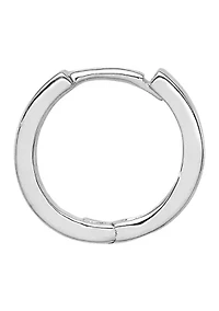 1/10 ct. t.w. Diamond Huggie Earrings in Rhodium Plated Sterling Silver