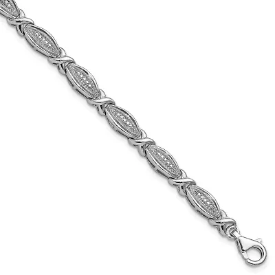 0.01 ct. t.w. Diamond Bracelet in Rhodium-plated Sterling Silver