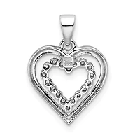 0.072 ct. t.w. Diamond Heart Pendant in Rhodium-plated Sterling Silver