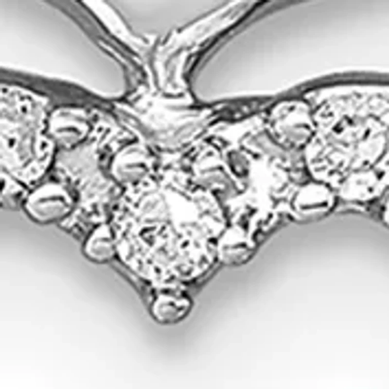 1/10 ct. t.w. Diamond Heart Pendant with 18 Inch Chain in Rhodium Plated Sterling Silver