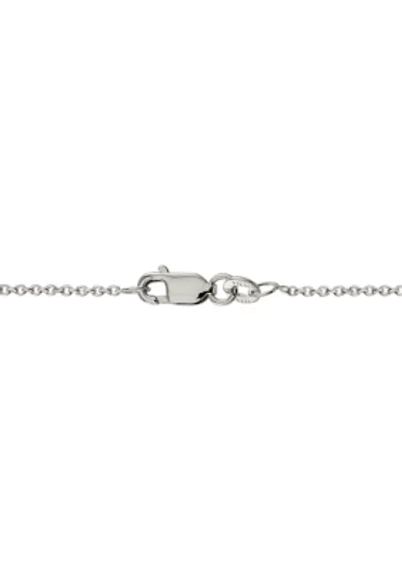 1/10 ct. t.w. Diamond Heart Pendant with 18 Inch Chain in Rhodium Plated Sterling Silver