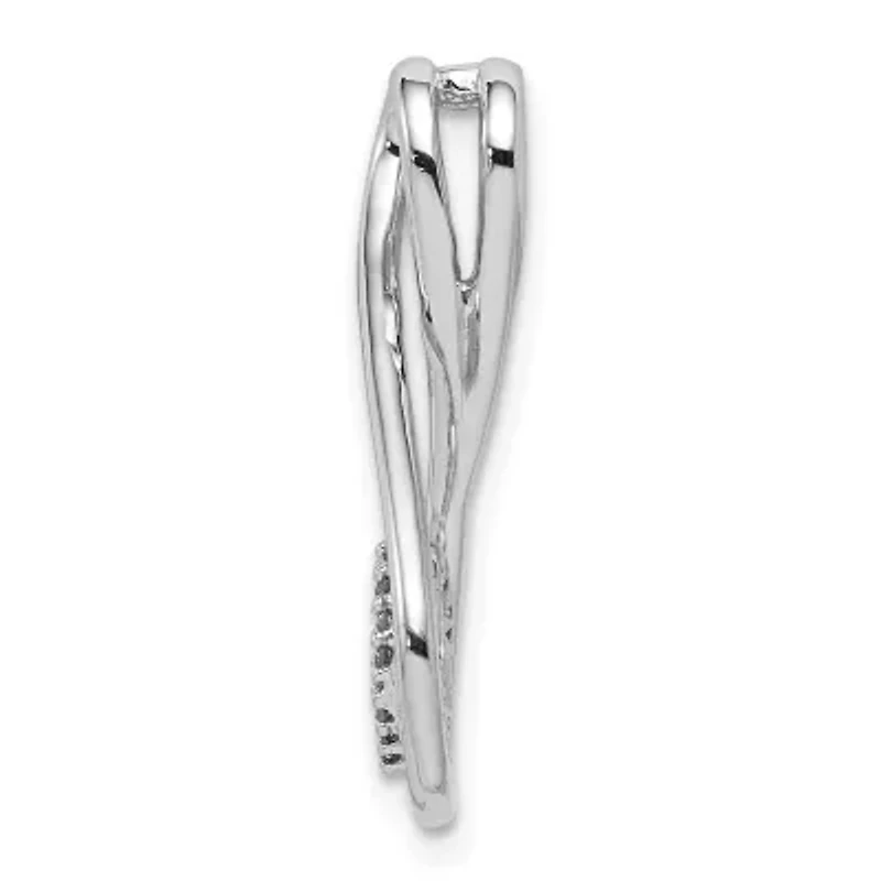 0.06 ct. t.w. Diamond Heart in Teardrop Slide Pendant in Rhodium-plated Sterling Silver