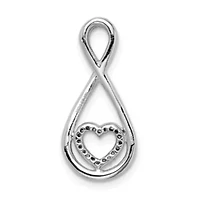 0.06 ct. t.w. Diamond Heart in Teardrop Slide Pendant in Rhodium-plated Sterling Silver