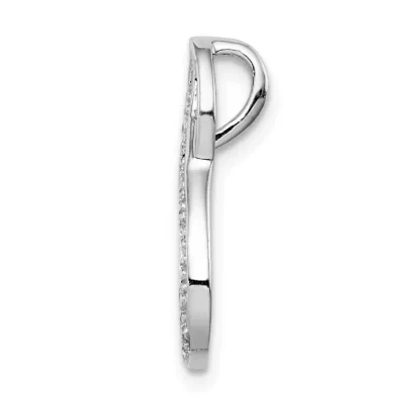 0.01 ct. t.w. Diamond Figure-8 Chain Slide Pendant in Rhodium-plated Sterling Silver