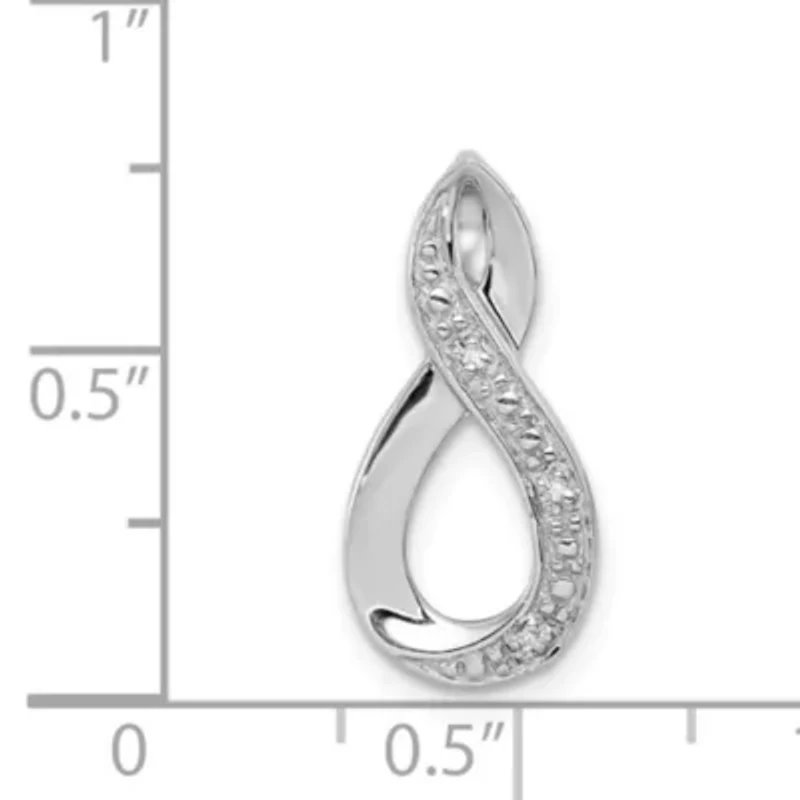 0.01 ct. t.w. Diamond Figure-8 Chain Slide Pendant in Rhodium-plated Sterling Silver
