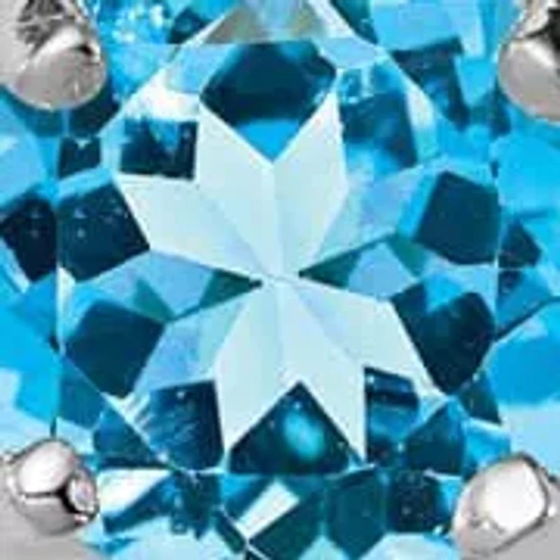 2 ct. t.w. Blue Topaz and Diamond Accent Wire Earrings in Rhodium-plated Sterling Silver