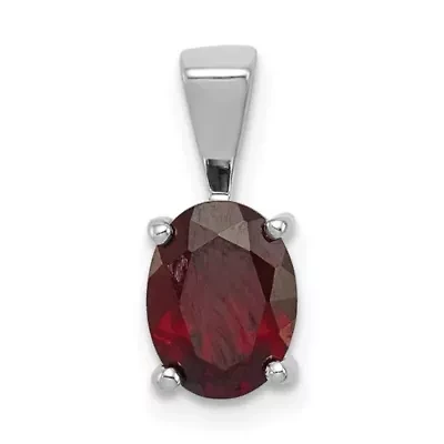 1.4 ct. t.w. Garnet Pendant in Rhodium-plated Sterling Silver