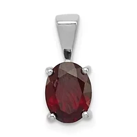 1.4 ct. t.w. Garnet Pendant in Rhodium-plated Sterling Silver