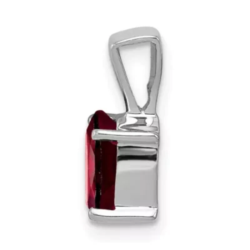 1.4 ct. t.w. Garnet Pendant in Rhodium-plated Sterling Silver