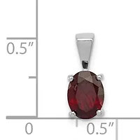 1.4 ct. t.w. Garnet Pendant in Rhodium-plated Sterling Silver