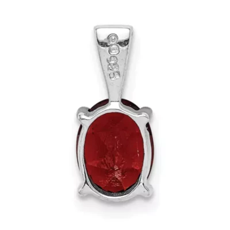 1.4 ct. t.w. Garnet Pendant in Rhodium-plated Sterling Silver