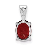 1.4 ct. t.w. Garnet Pendant in Rhodium-plated Sterling Silver
