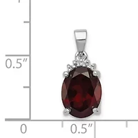 2.8 ct. t.w. Garnet and 0.02 ct. t.w. Diamond Pendant in Rhodium-plated Sterling Silver