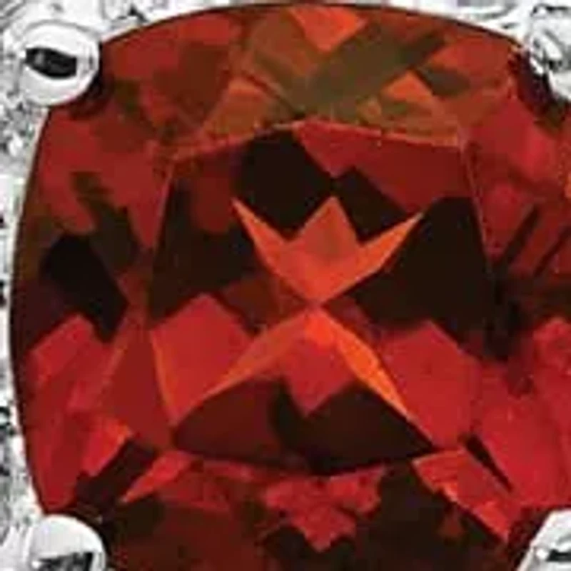 2.5 ct. t.w. Garnet and Diamond Accent Post Earrings in Rhodium-plated Sterling Silver