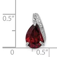 1.8 ct. t.w. Garnet and 0.03 ct. t.w. Diamond Pendant in Rhodium-plated Sterling Silver