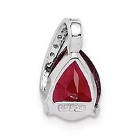 1.8 ct. t.w. Garnet and 0.03 ct. t.w. Diamond Pendant in Rhodium-plated Sterling Silver
