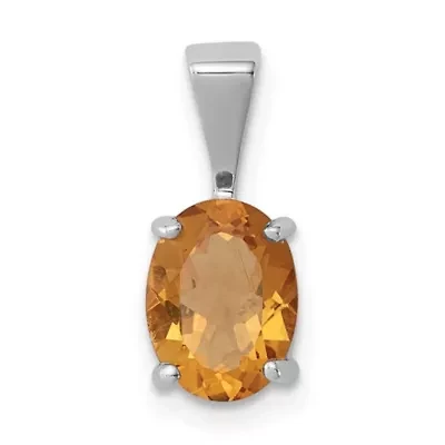 1.25 ct. t.w. Citrine Pendant in Rhodium-plated Sterling Silver