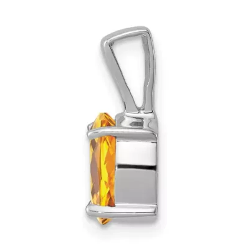 1.25 ct. t.w. Citrine Pendant in Rhodium-plated Sterling Silver